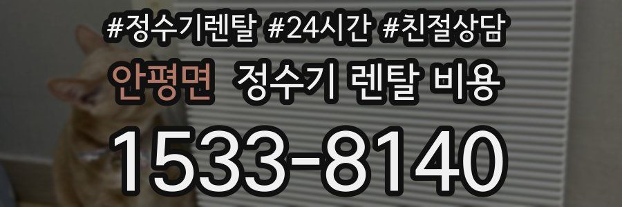 안평면 정수기 렌탈 비용