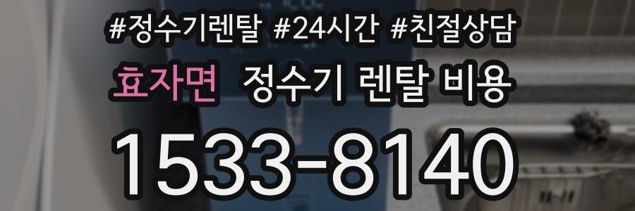 효자면 정수기 렌탈 비용