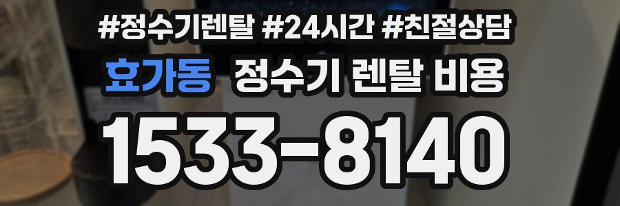 효가동 정수기 렌탈 비용