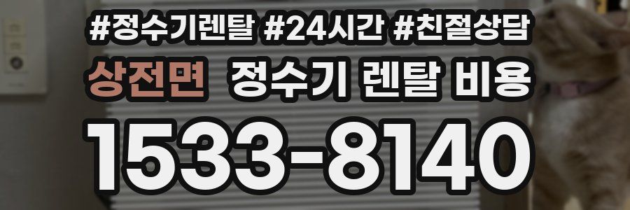 상전면 정수기 렌탈 비용