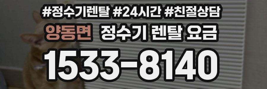 양동면 정수기 렌탈 요금