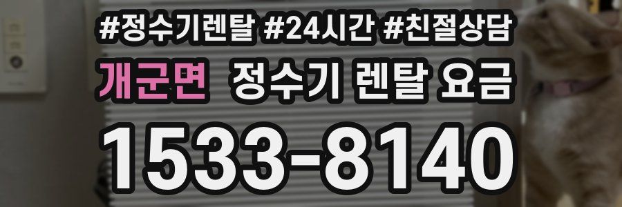 개군면 정수기 렌탈 요금