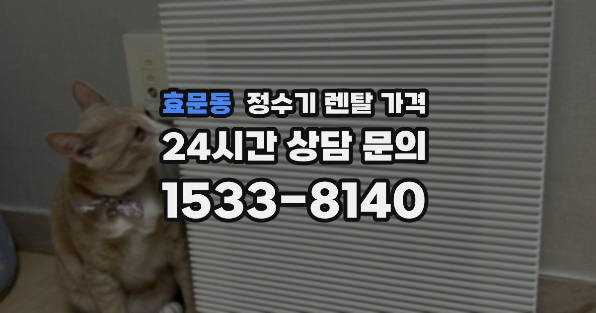 효문동 정수기 렌탈 가격