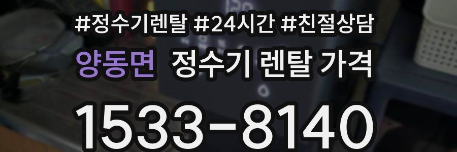 양동면 정수기 렌탈 가격