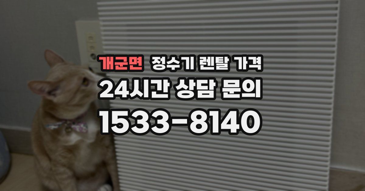 개군면 정수기 렌탈 가격