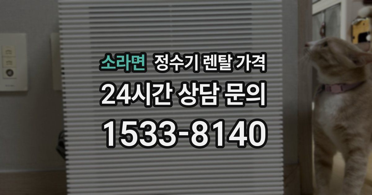 소라면 정수기 렌탈 가격