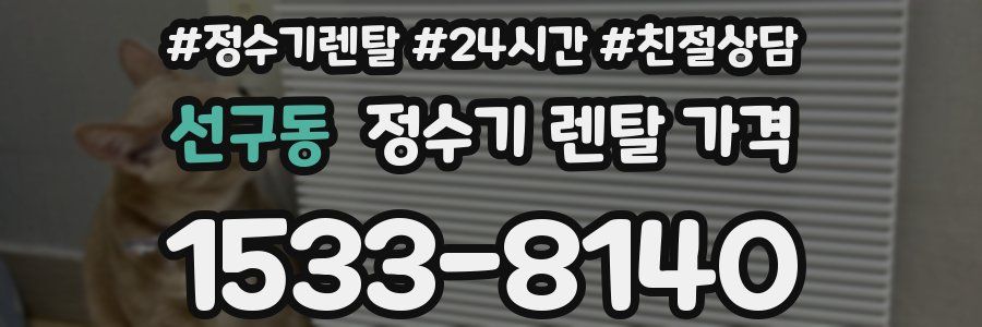 선구동 정수기 렌탈 가격