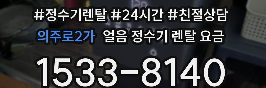 의주로2가 얼음 정수기 렌탈 요금
