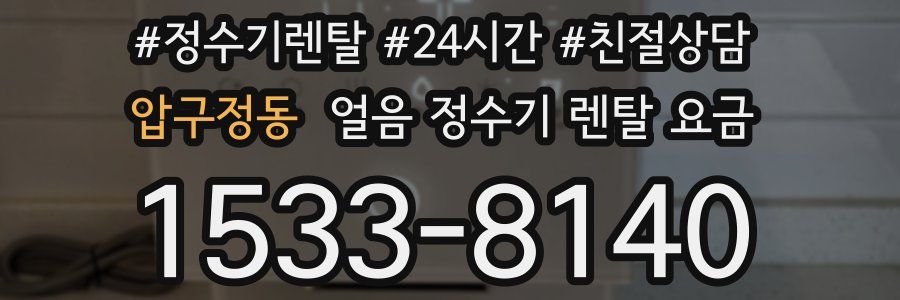 압구정동 얼음 정수기 렌탈 요금