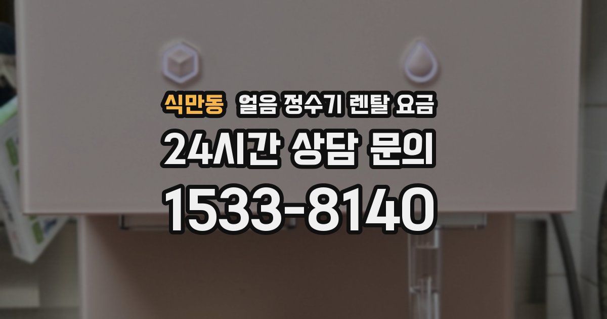 식만동 얼음 정수기 렌탈 요금