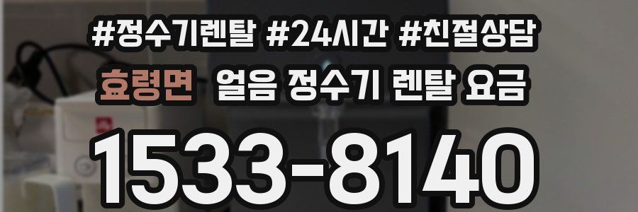 효령면 얼음 정수기 렌탈 요금