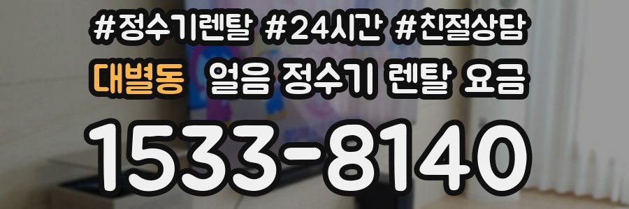 대별동 얼음 정수기 렌탈 요금