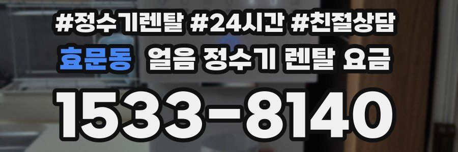 효문동 얼음 정수기 렌탈 요금