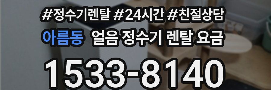 아름동 얼음 정수기 렌탈 요금