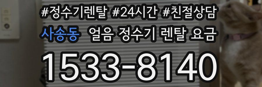 사송동 얼음 정수기 렌탈 요금