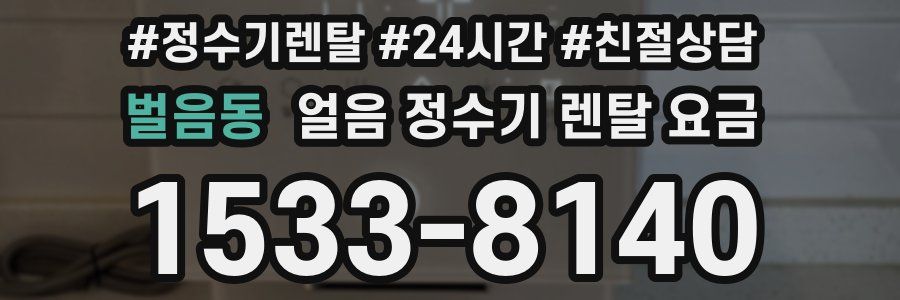 벌음동 얼음 정수기 렌탈 요금