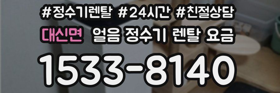 대신면 얼음 정수기 렌탈 요금