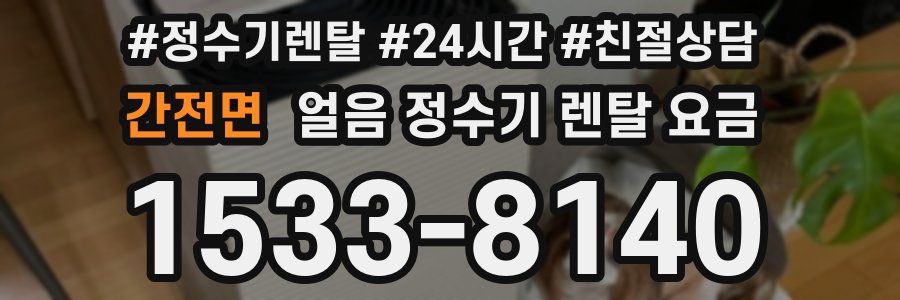 간전면 얼음 정수기 렌탈 요금