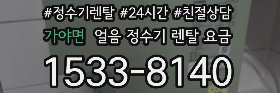 가야면 얼음 정수기 렌탈 요금