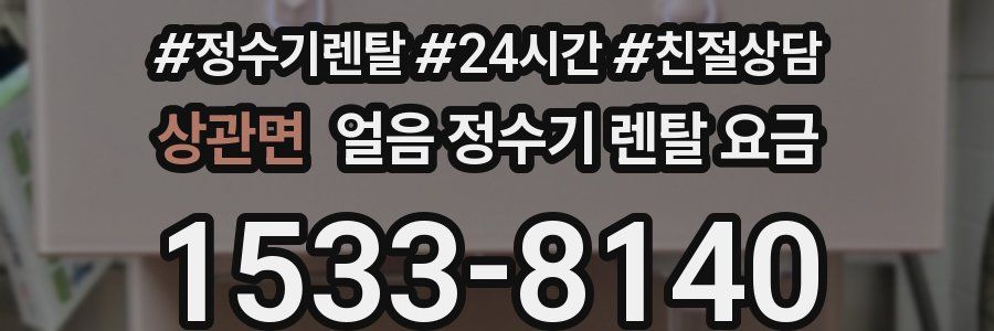 상관면 얼음 정수기 렌탈 요금