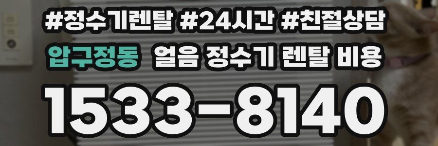 압구정동 얼음 정수기 렌탈 비용