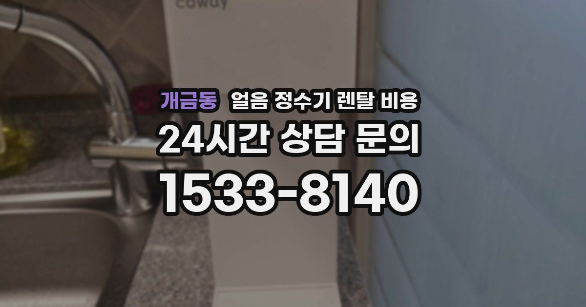 개금동 얼음 정수기 렌탈 비용