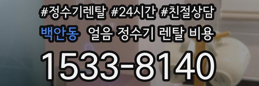 백안동 얼음 정수기 렌탈 비용