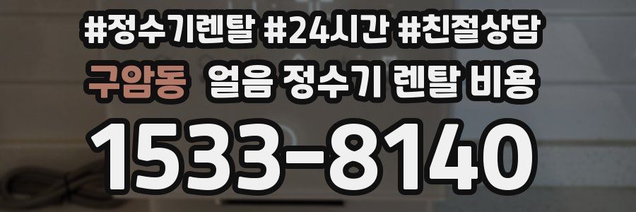 구암동 얼음 정수기 렌탈 비용