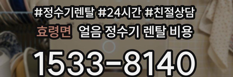 효령면 얼음 정수기 렌탈 비용