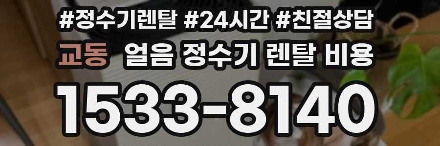 교동 얼음 정수기 렌탈 비용