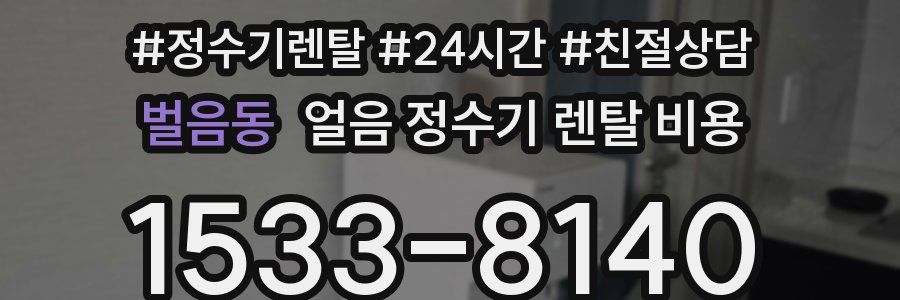 벌음동 얼음 정수기 렌탈 비용
