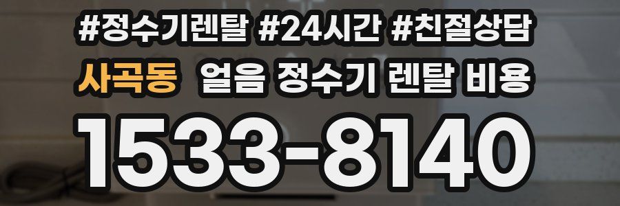 사곡동 얼음 정수기 렌탈 비용