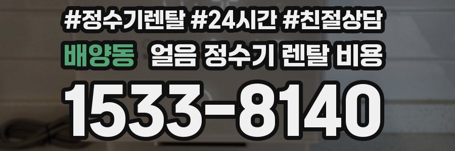 배양동 얼음 정수기 렌탈 비용