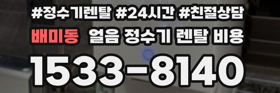 배미동 얼음 정수기 렌탈 비용