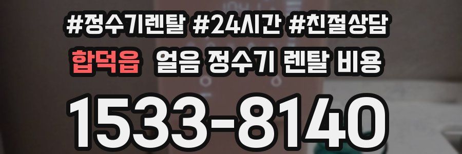 합덕읍 얼음 정수기 렌탈 비용
