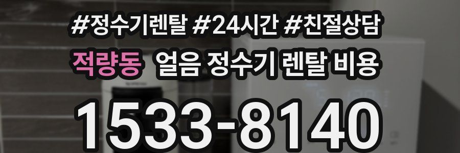 적량동 얼음 정수기 렌탈 비용