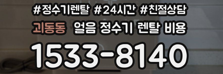 괴동동 얼음 정수기 렌탈 비용