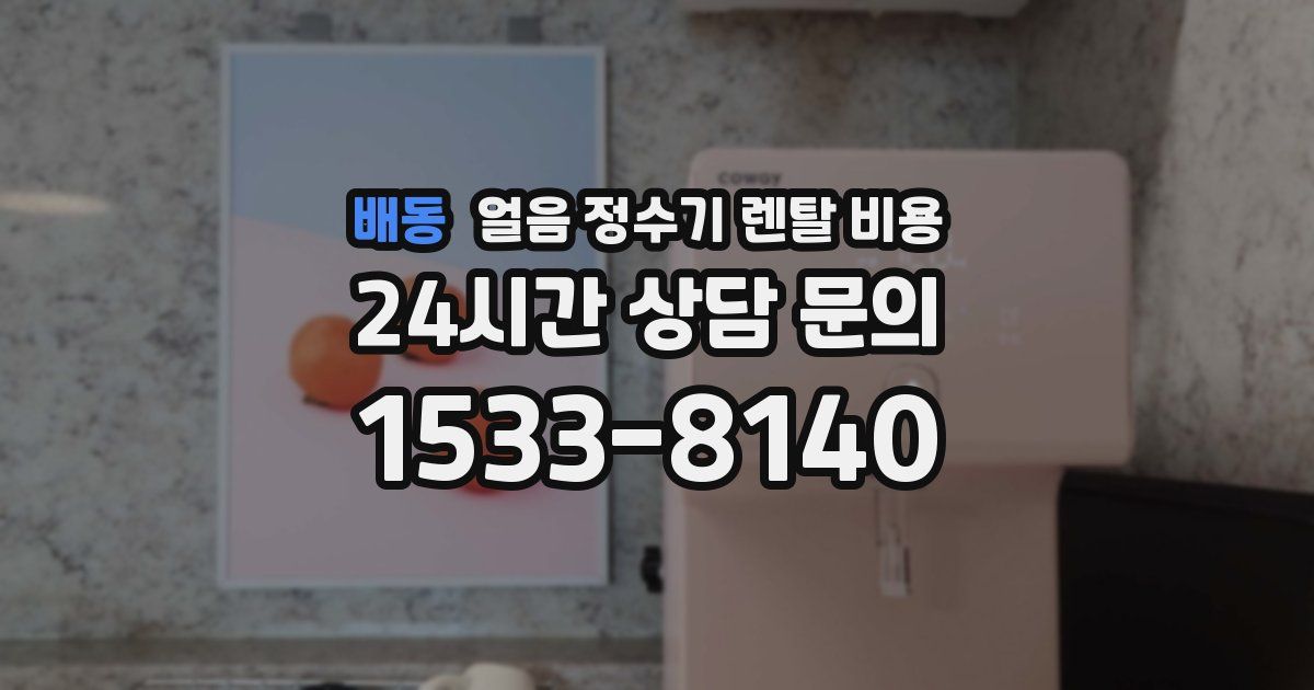 배동 얼음 정수기 렌탈 비용