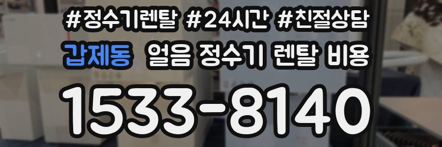 갑제동 얼음 정수기 렌탈 비용