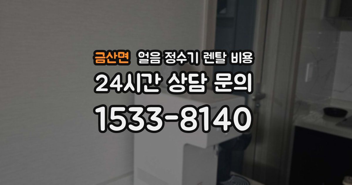 금산면 얼음 정수기 렌탈 비용
