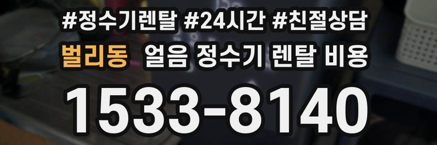 벌리동 얼음 정수기 렌탈 비용