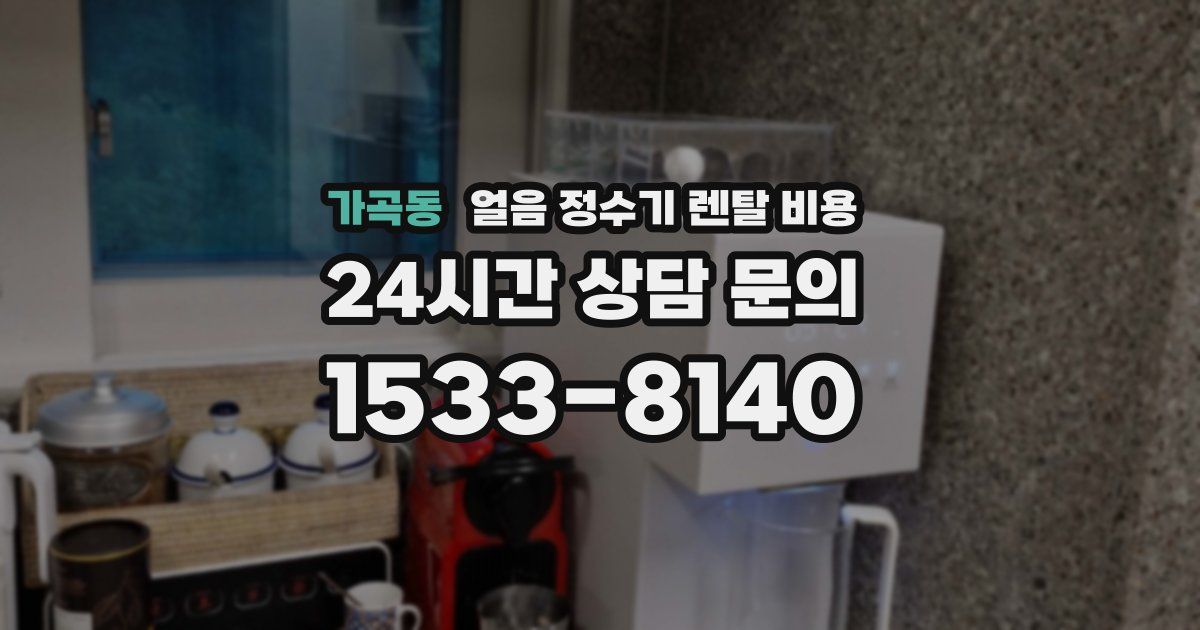 가곡동 얼음 정수기 렌탈 비용
