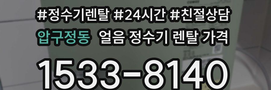 압구정동 얼음 정수기 렌탈 가격