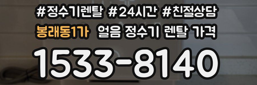 봉래동1가 얼음 정수기 렌탈 가격