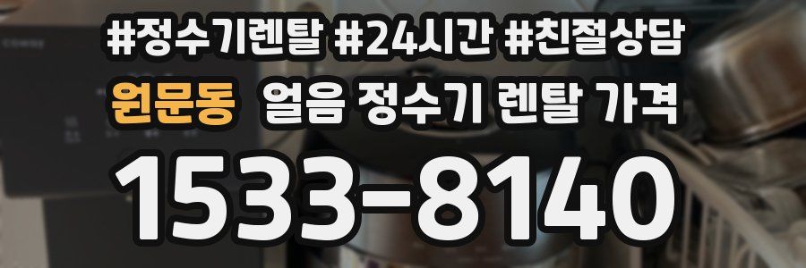 원문동 얼음 정수기 렌탈 가격