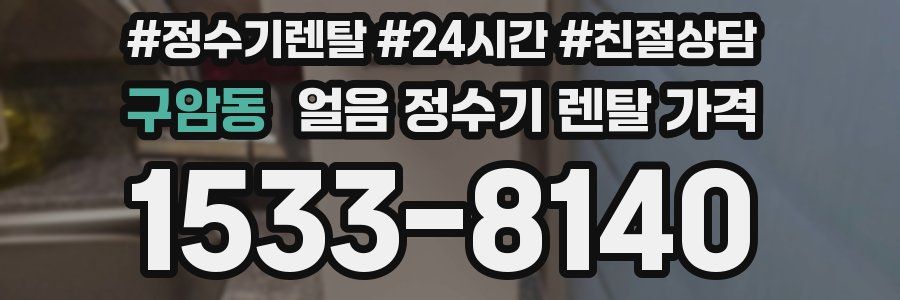 구암동 얼음 정수기 렌탈 가격