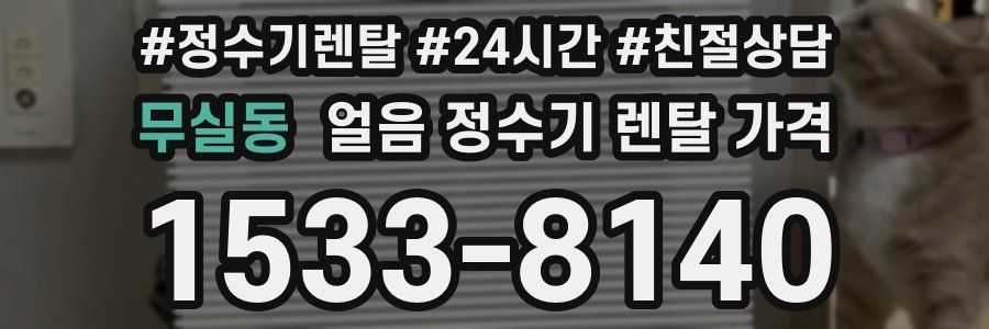 무실동 얼음 정수기 렌탈 가격