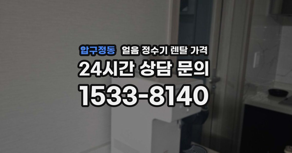압구정동 얼음 정수기 렌탈 가격