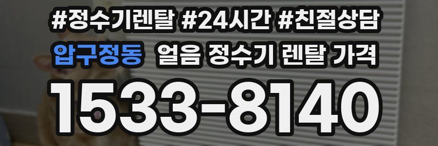 압구정동 얼음 정수기 렌탈 가격