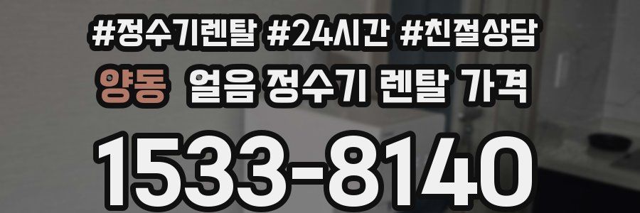 양동 얼음 정수기 렌탈 가격